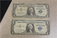 Lot of Two Blue Seal $1.00 Star Note