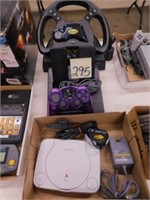 Sony Playstation w/ Driving Game Accessories &