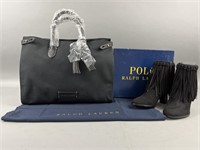 Ralph Lauren Purse and Fringe Boots New