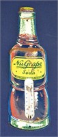 Original NuGrape Soda Metal Thermometer Sign
