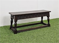 HAND PEGGED DEACONS BENCH - SOLID OAK