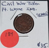 1864 CIVIL WAR ADVERTISING TOKEN - FORT WAYNE IND.