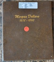 MORGAN DOLLARS BOOK W/ 10 DIFF. COINS - 1878-1888