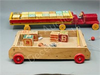 vintage wood toys/ blocks