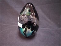 5 1/2" crystal paperweight black with controlled