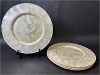 Five Cream Capiz Shell Charger Plates