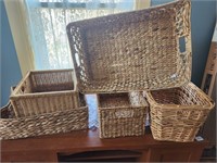 Baskets. Organization for shelves. Decor. 5 total