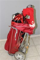 Set of Golf Clubs with Cart