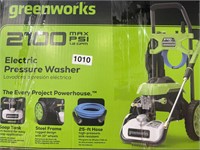 GREENWORKS ELECTRIC PRESSURE WASHER RETAIL $200