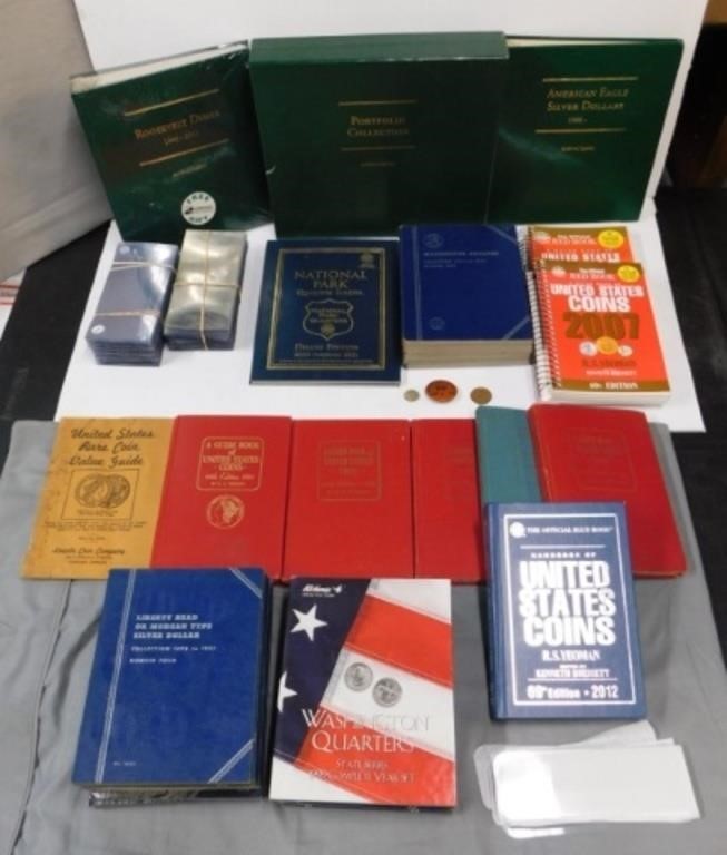 Nice Group of Coin Books and Holders.