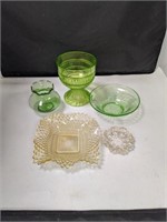 Mixed Colors of Vintage Glass 5 Pc's