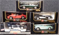 (4) Burago & (1) American Muscle Die-Cast Cars