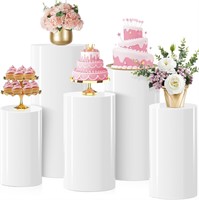 Plinth Stands for Party  5PCS White Cylinder Cake
