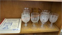 Vintage early American goblets and book