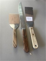 ROBINSON KNIFE CO. 2 SPATULAS & KNIFE 14" LONG