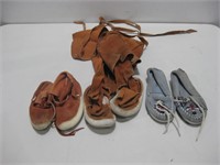 Three Pair Of Moccasins Pre-Owned