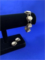 Vintage Set Cameo Bracelet & Earrings