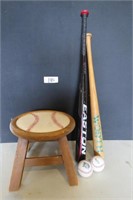 Baseball Stool & Bats
