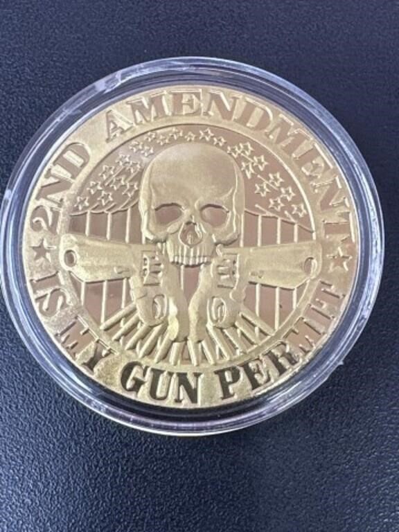 14k gold plated  “2ND AMENDMENT IS MY GUN PERMIT”
