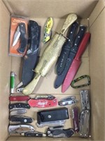 Assorted Pocket Knives, Kitchen Knives