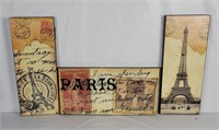 3-piece Paris Wall Decor Art