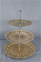 Gold-Tone 3-Tiered Serving Platter