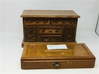 pair of wood jewellry boxes