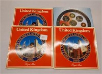 (4) U.K. Unc. Coin Sets