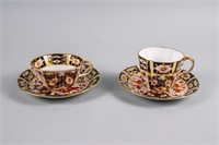 ROYAL CROWN DERBY IMARI CUPS AND SAUCERS