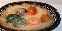 Basket of 6 Stone Eggs(Italy)