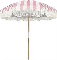 Ammsun Beach Umbrella With Fringe - Upgraded
