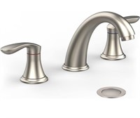 Widespread Brushed Nickel Bathroom Faucet