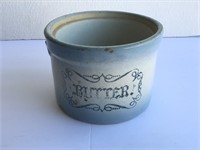 Antique Stencil Butter Crock