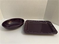 Longaberger 13” Platter and bowl