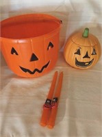 Halloween Candy Bucket, Ceramic Jack O Lantern
