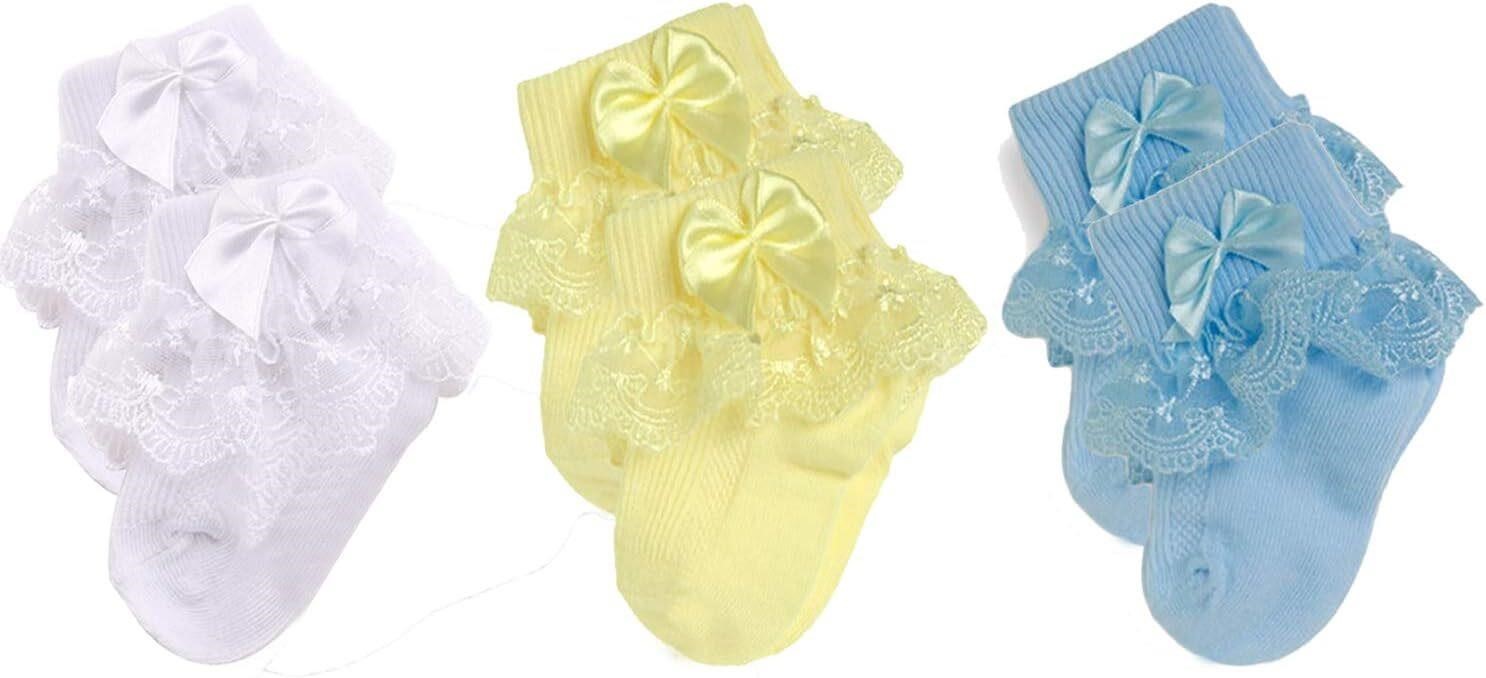 Galsang Baby Girl Lace Ruffle Ankle Socks  B09