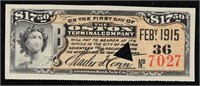 1915 Boston Terminal Company $17.50 Note Grades Se