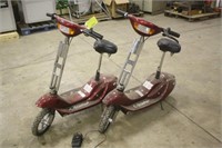 (2) ELECTRIC SCOOTERS WITH BATTERY CHARGERS