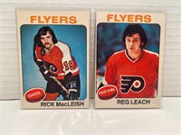 1975/76 Reg Leach/Rick MacLeish Cards
