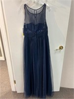 Bridesmaid Dress - Navy Blue Sequin Tulle, SIZE 14