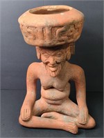 Aztec Terra Cotta God Of Fire Statue Burner