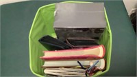 Fabric Box Of Misc Photo Albums & Storage Box