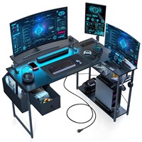 DOMICON Gaming Desk, 47 inch L Shaped Gaming Desk,