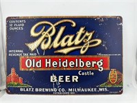 Blatz Beer Metal Sign