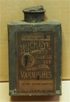 Antique Buckeye Varnishes Metal Advertising Can