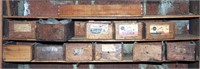 12 Vintage Wood Advertising Boxes
