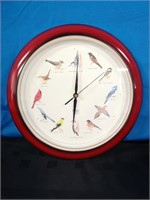 Bird Clock 13.5" diameter - Working Bird Sounds