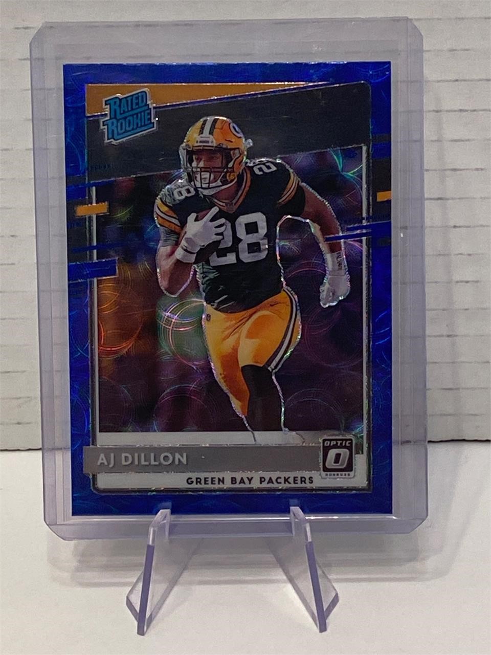 AJ Dillion Blue Hyper Prizm Rated Rookie