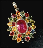 $1000 Silver Genuine Fancy Color Sapphire And Ruby