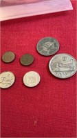 6-Israel coins,, also, 14-France coins